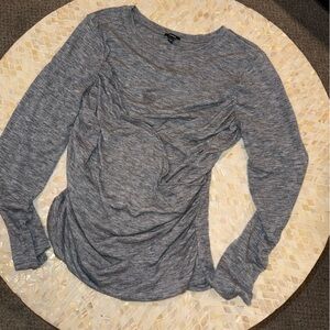 Express Heather Gray Long Sleeve Blouse